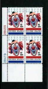 SCOTT  1309  CIRCUS  5¢  PLATE BLOCK  MNH  SHERWOOD STAMP