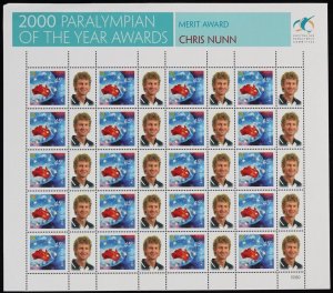 AUSTRALIA 2000 Paralympian of the Year $9 SES set. MNH **. (7).