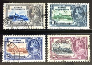 MALAYA STRAITS SETTLEMENTS 1935 KGV Silver Jubilee 4V set FU SG#256-259 M3558