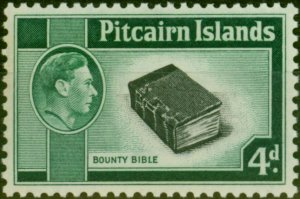 Pitcairn Islands 1951 4d Black & Emerald-Green SG5b Fine MNH