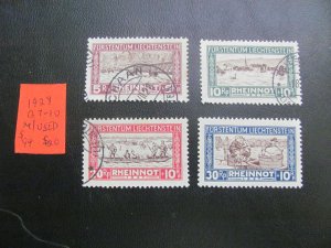 LIECHTENSTEIN 1928 HINGED/USED  SC B7-10 SET XF $99 (178)