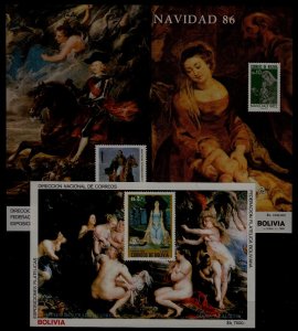 Bolivia 3 MNH s/s Painting/Rubens