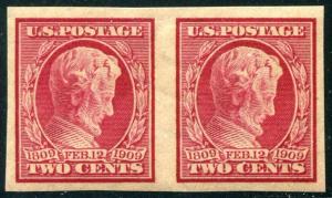 HERRICKSTAMP UNITED STATES Sc.# 368 1909 Lincoln Pair NH