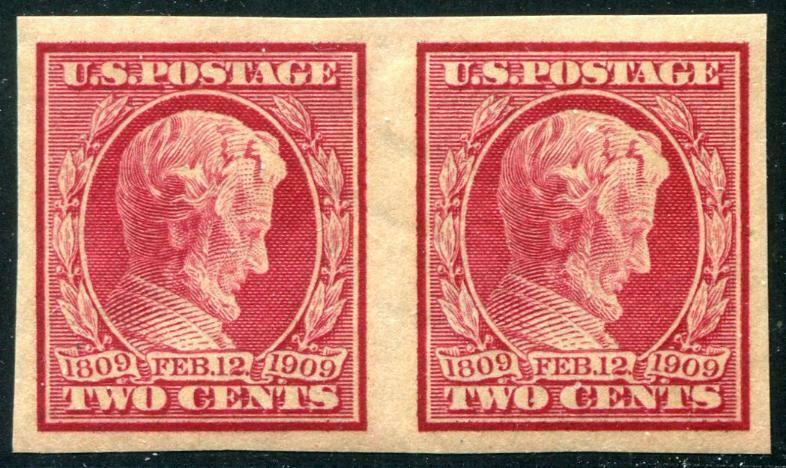 HERRICKSTAMP UNITED STATES Sc.# 368 1909 Lincoln Pair NH