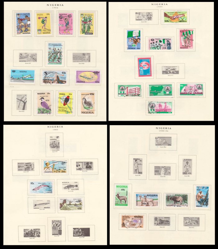 COLLECTION OF NIGERIA STAMPS FROM 1971-2000 - 290V ON ALBUM PAGES