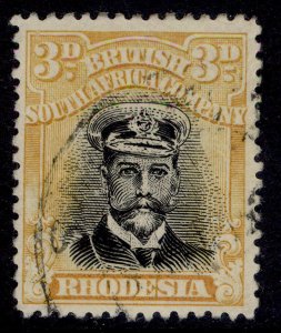 RHODESIA GV SG259, 3d black & yellow, FINE USED.