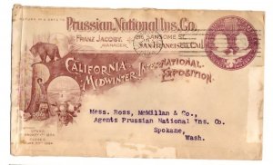 US EXPO CALIFORNIA MIDWINTER SAN FRANCISCO JUNE 1864 ALL OVER AD on ENTIRE