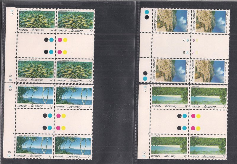 VANUATU SC# 595-610 GUTTER B/4   FVF/MNH  1993