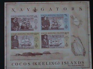 ​COCOS ISLANDS-SC#221a EXPLORER-KEELING HECTOR & SHIP-MNH -S/S- VF-LAST ONE