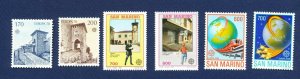 SAN MARINO - # 922-3,  1146-7, 1195-6 - VFMNH -  EUROPA - 1978-1988