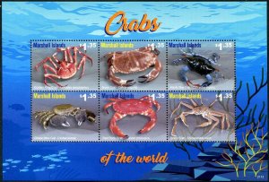 2021 Marshall Is  Crabs of the World MS6 (Scott NA) MNH