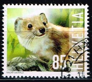 Switzerland 2014,Sc.#1532 used Least Weasel (Mustela nivalis)