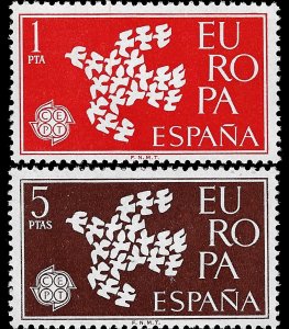 Spain 1961 Sc 1010-1011 MLH vf Europa