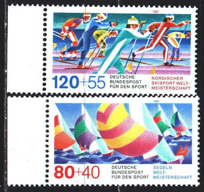Germany. 1987. 1310-11. Sailing regatta, skiing, sports. MNH.