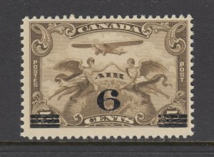 Canada Sc C3 MNH. 1932 6c surcharge on 5c brown olive Air Post, fresh, F-VF