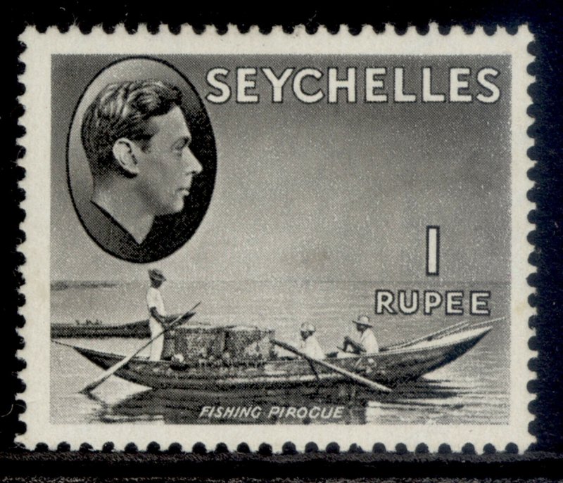 SEYCHELLES GVI SG146ab, 1r grey-black, M MINT.