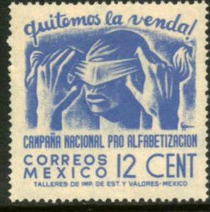MEXICO 808, 12¢ Blindfold, Literacy Campaign MINT, NH. VF.