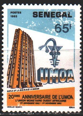 Senegal. 1983. 802 from the series. 20 years of the monetary union of West Af...