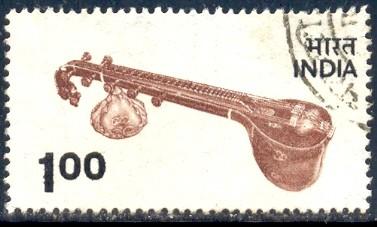 Veena, Musical Instruemnt, India stamp SC#624 Used