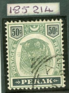 Sg 75 Malaya Perak 1899. 50c Vert & Noir, Wmk Couronne Ca, Perf 14. Très Fine 