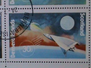 BERNERA ISLANDS-SCOTLAND-1978 SPACE PROGRAMS-CTO SHEET WITH FIRST DAY CANCEL