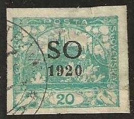 Eastern Silesia  5, used, thin, wrinkled. 1920.  (D221)