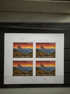 US USA Great Smoky Mountains Block of 4 MNH VF Stamps, Scott #5752 Free Fedex