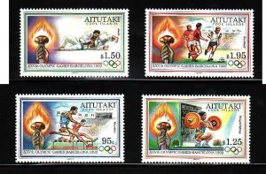 Aitutaki-Sc#460-3- id7-unusd NH set -Sports-Summer Olympics-Barcelona-1992-