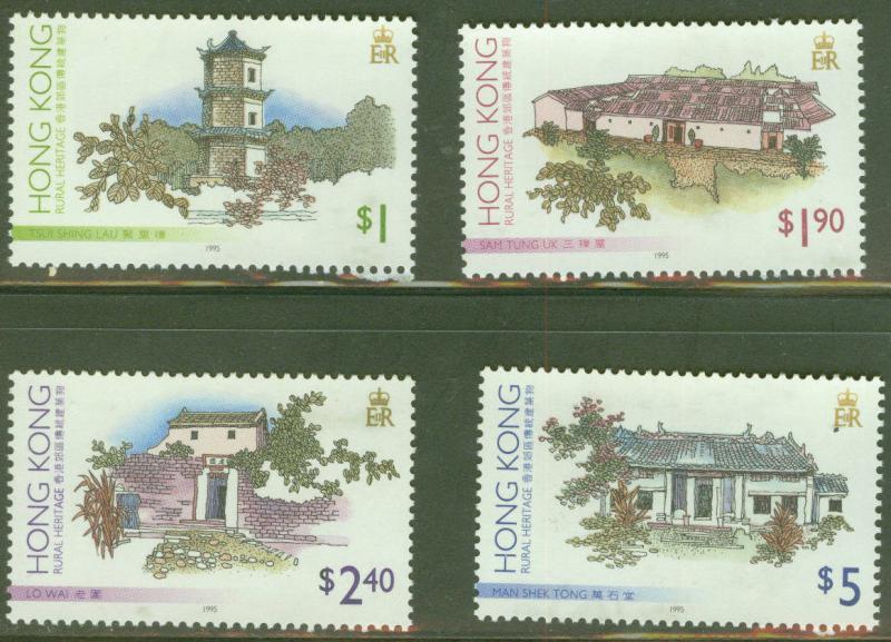 Hong Kong Scott 720-723, MNH**Traditional Building set 1995