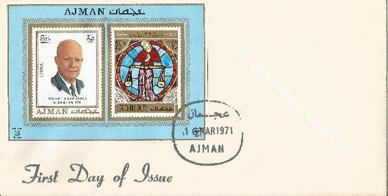 Eisenhower Ajman Souvenir Sheet FDC #!