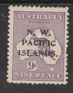 NWPI NEW GUINEA 1915 KANGAROO 9D TYPE B 1ST WMK