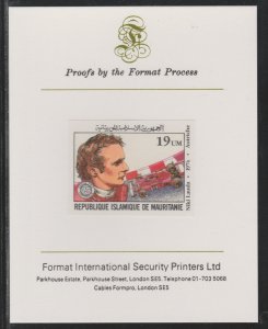 MAURITANIA 1982 FRENCH GRAND PRIX  imperf on FORMAT INTERNATIONAL PROOF CARD