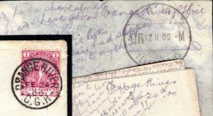 S.Africa COGH BOER WAR Cover *Orange River* MILITARY TELEGRAPHS 1900 Letter M167