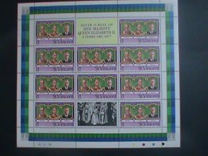 ​ST. VINCENT-1977 SC#493- SILVER JUBILEE OF QUEEN ELIZABETH II- MNH SHEET-VF