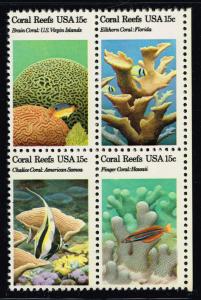 US #1830a Coral Reefs Block of 4; MNH (1.25)