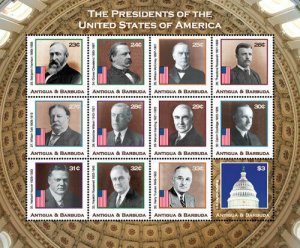 Antigua 2018 - U.S. PRESIDENTS HARRISON - TRUMAN SHEETLET - Sheet of 12 - MNH