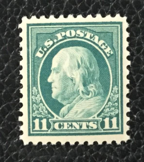 (BJ Stamps) US #511, 1917 11¢ light green, FVF, MNH. CV $17.00.