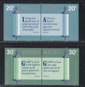 Nauru # 218a & 220a, Christmas Quotations NH, 1/2 Cat.