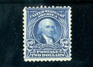 USAstamps Unused VF US $2 Serie of 1902 Madison Scott 312 OG MHR