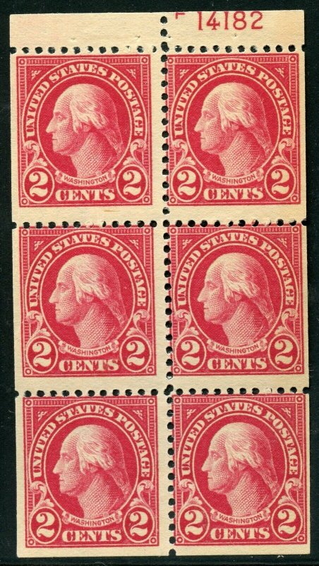 US Scott 554c Booklet pane with Plate No. F14182  Mint NH