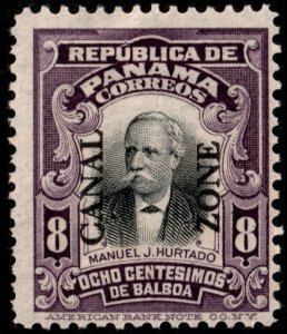 ✔️ CANAL ZONE 1909/1910  OVERPRINT TYPE I ON HURTADO - SC. 34 MH [127]