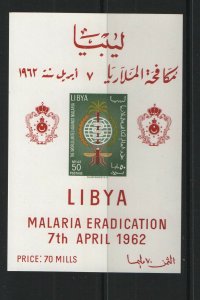 Thematic stamps LIBYA 1962 ANTI MALARIA 50m value M/S mint