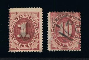 GENUINE SCOTT #J22 & #J26 USED 1891 POSTAGE DUE SET OF 2 STAMPS #20486