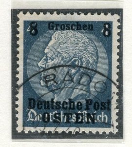 GERMANY; POLISH OCC. 1939 Hindenburg surcharged issue used 8g. value