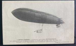 1922  France RPPC Postcard Cover Astra-Torres Airship Zeppelin