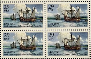 2805 Columbus Landing in Puerto Rico MNH 29 c Sheet of 50  FV $14.50  1993