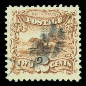United States #113 Used  fine to very fine   Cat$80 2¢ brown