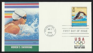 #3068n 32c Women's Swimming, Fleetwood FDC **ANY 4=FREE SHIPPING**