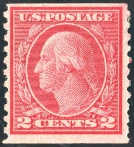 SC#492 2¢ Washington Coil Single (1916) MH