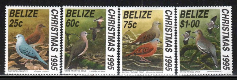 Belize # 1059-62 ~ Cplt Set of 4 ~ Christmas, Doves ~ Unused, HMR